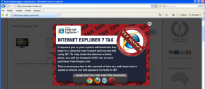 Immagine della finestra sulla tassa di Internet Explorer 7